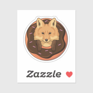 Fox with Donut Sticker