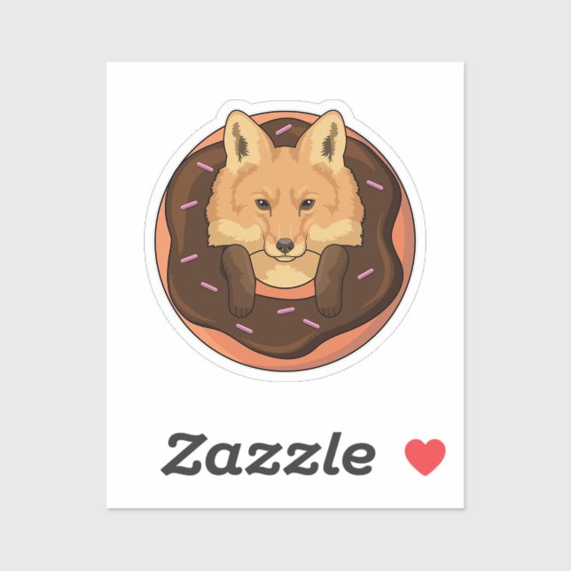 Fox with Donut Sticker (Sheet)