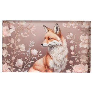 Fox With Dreamy Pink Floral Place Card Holder