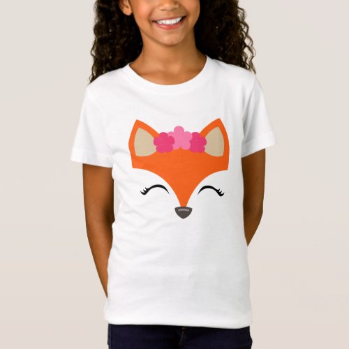 Fox with Flower Crown tee for kids