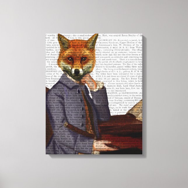 Fox With Flute Canvas Print (Front)