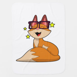 Fox with Glasses Baby Blanket
