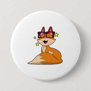 Fox with Glasses Button