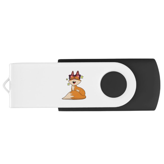 Fox with Glasses Flash Drive (Back)
