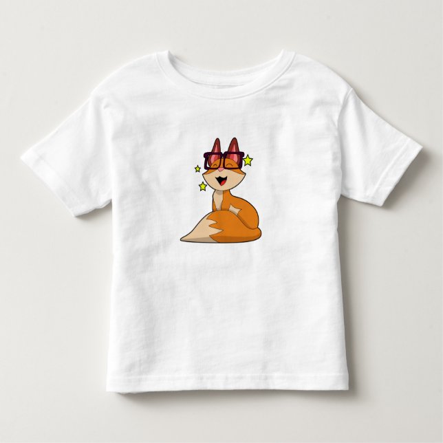 Fox with Glasses Toddler T-shirt (Front)