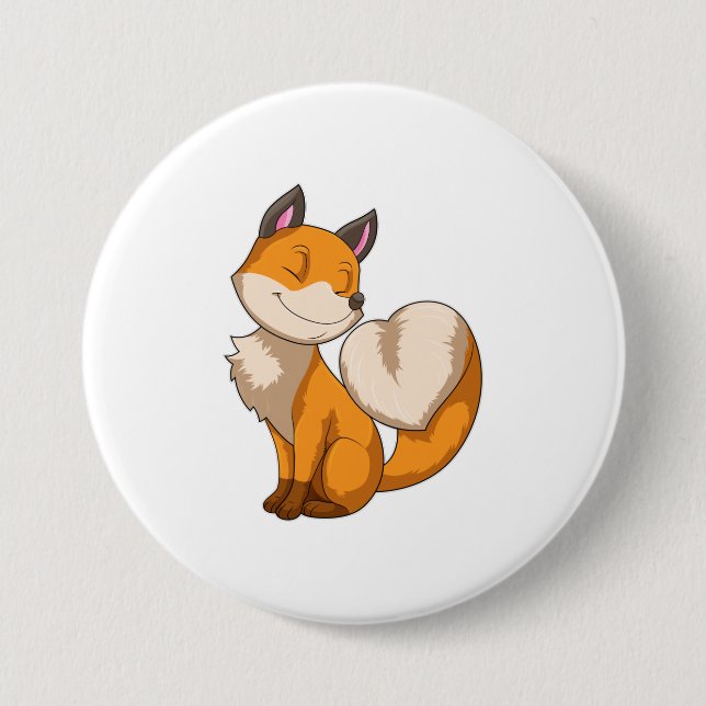 Fox with Heart Button (Front)