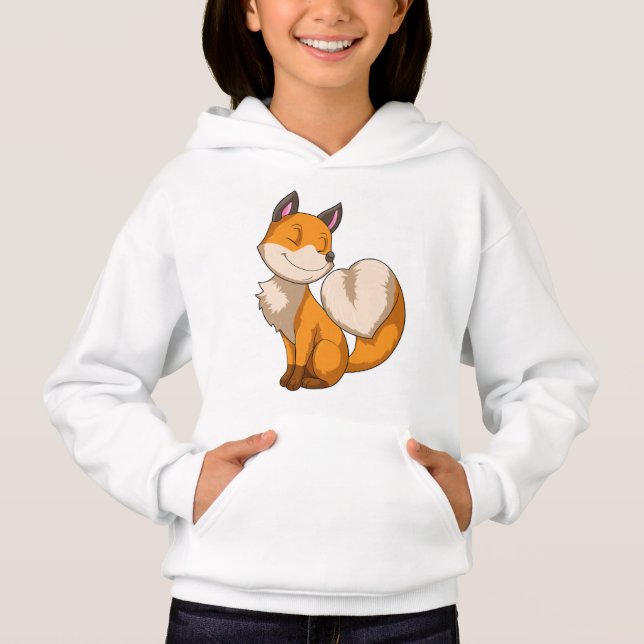 Fox with Heart Hoodie (Front)