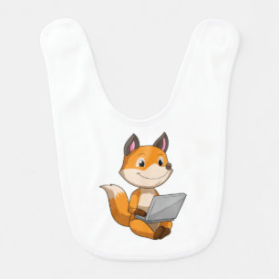 Fox with Laptop Baby Bib