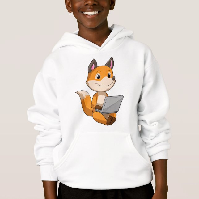 Fox with Laptop Hoodie (Front)