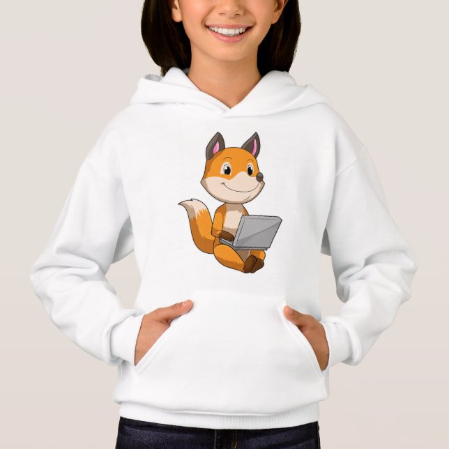Fox with Laptop Hoodie (Front)
