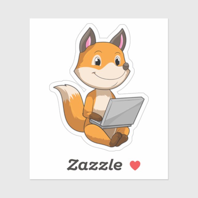 Fox with Laptop Sticker (Sheet)