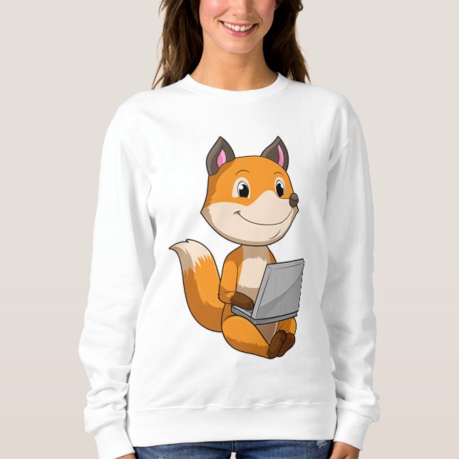 Fox with Laptop Sweatshirt (Front)