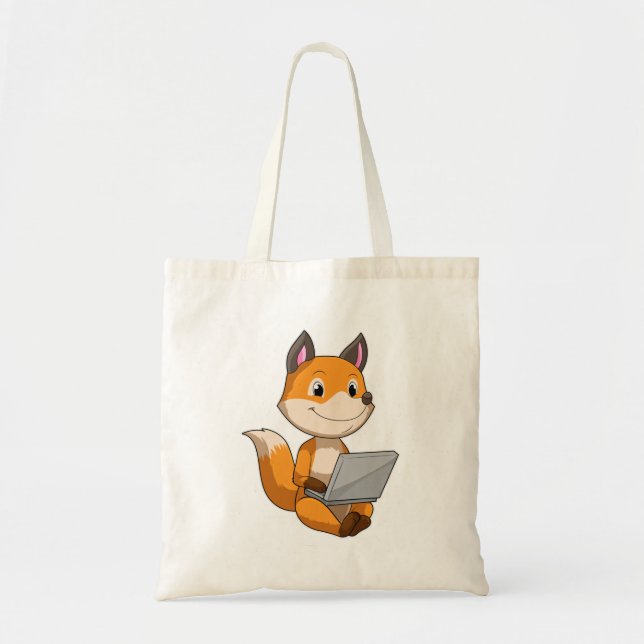 Fox with Laptop Tote Bag (Front)