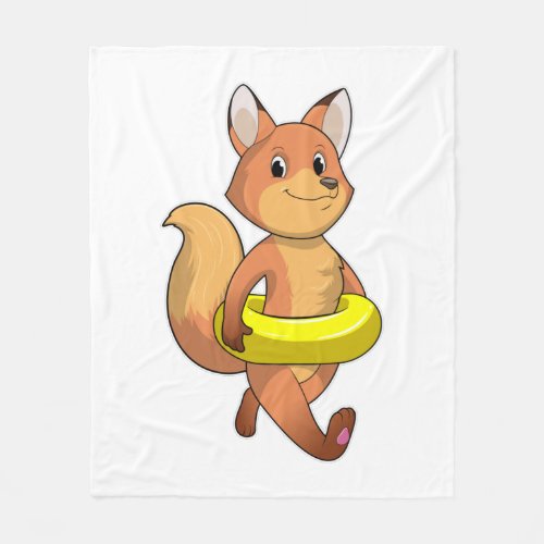 Fox with Lifebuoy Fleece Blanket