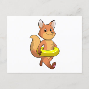 Fox with Lifebuoy Postcard
