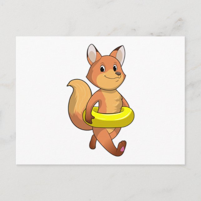 Fox with Lifebuoy Postcard (Front)