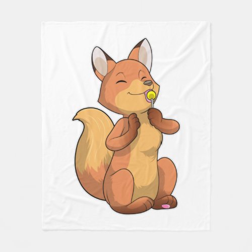 Fox with Lollipop Fleece Blanket