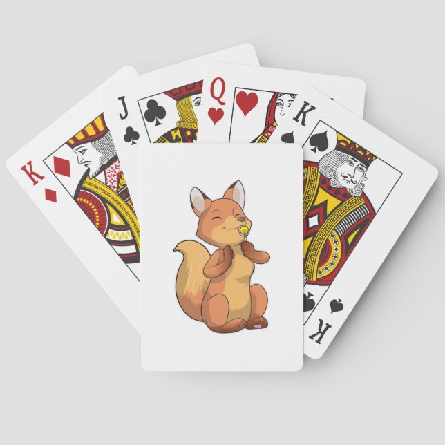 Fox with Lollipop Poker Cards (Back)
