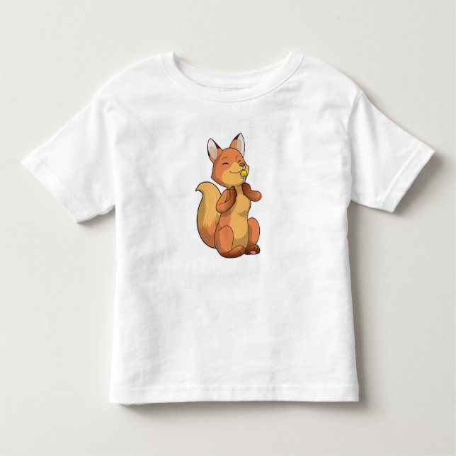 Fox with Lollipop Toddler T-shirt (Front)
