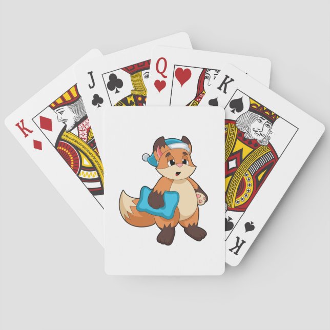 Fox with Nightcap Poker Cards (Back)