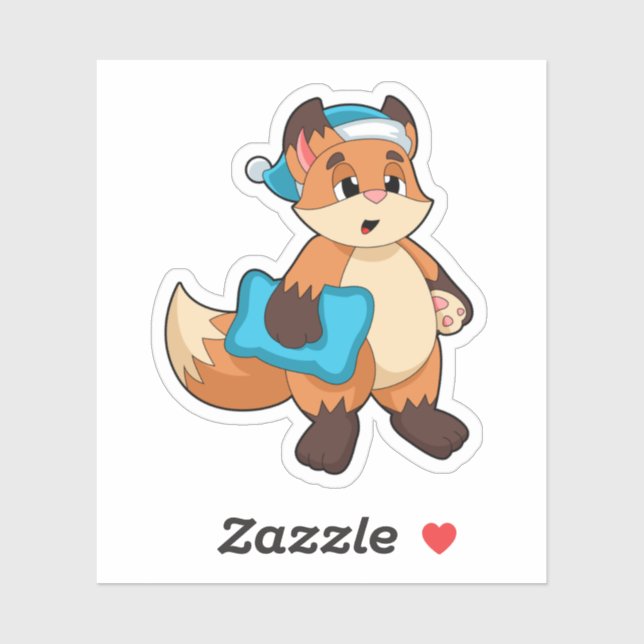 Fox with Nightcap Sticker (Sheet)