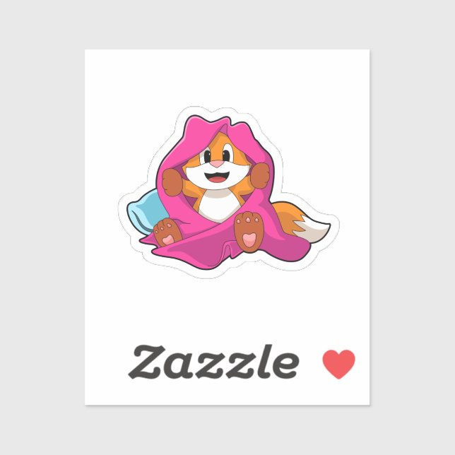 Fox with Pillow and Blanket Sticker (Sheet)