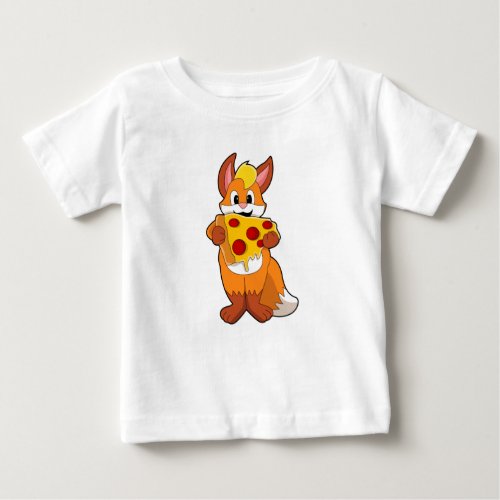 Fox with Pizza Baby T_Shirt