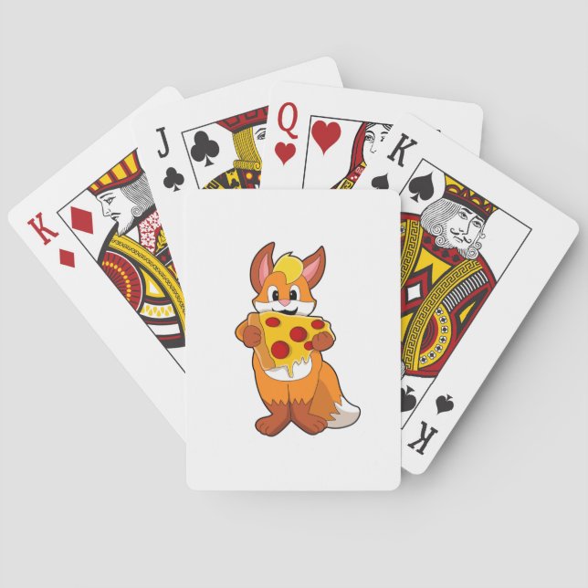 Fox with Pizza Poker Cards (Back)