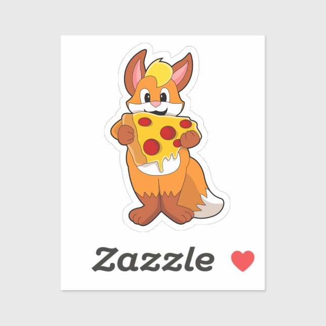 Fox with Pizza Sticker (Sheet)