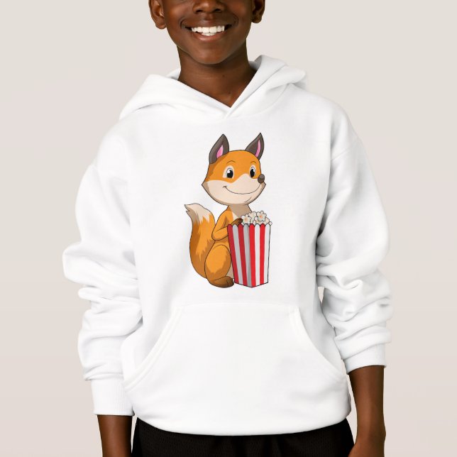 Fox with Popcorn Hoodie (Front)