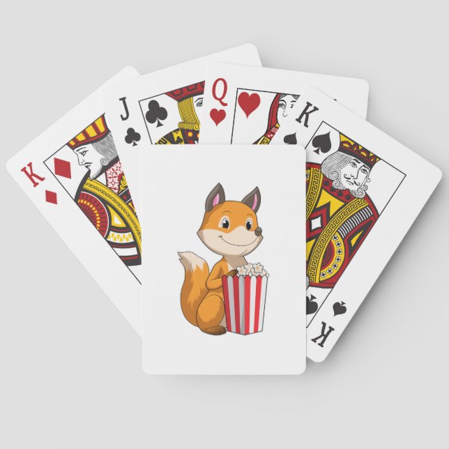 Fox with Popcorn Poker Cards (Back)