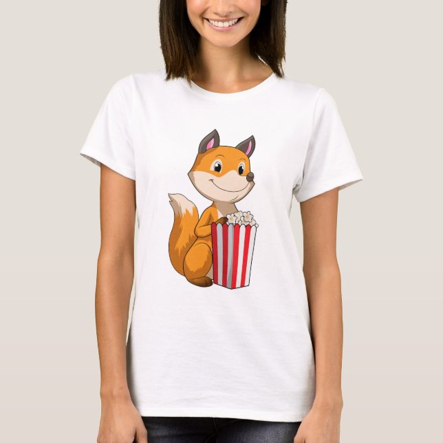 Fox with Popcorn T-Shirt (Front)