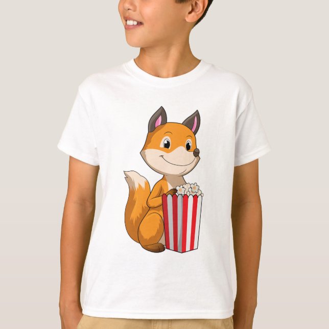Fox with Popcorn T-Shirt (Front)
