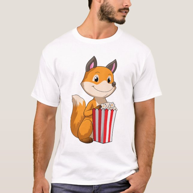 Fox with Popcorn T-Shirt (Front)