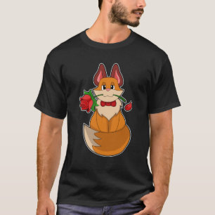 Fox with Rose Flower T-Shirt