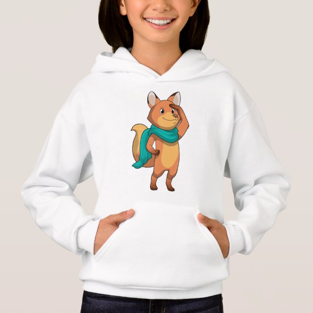 Fox with Scarf Hoodie (Front)