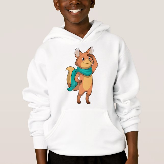 Fox with Scarf Hoodie (Front)