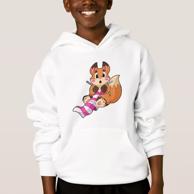 Fox with Scarf Hoodie (Front)