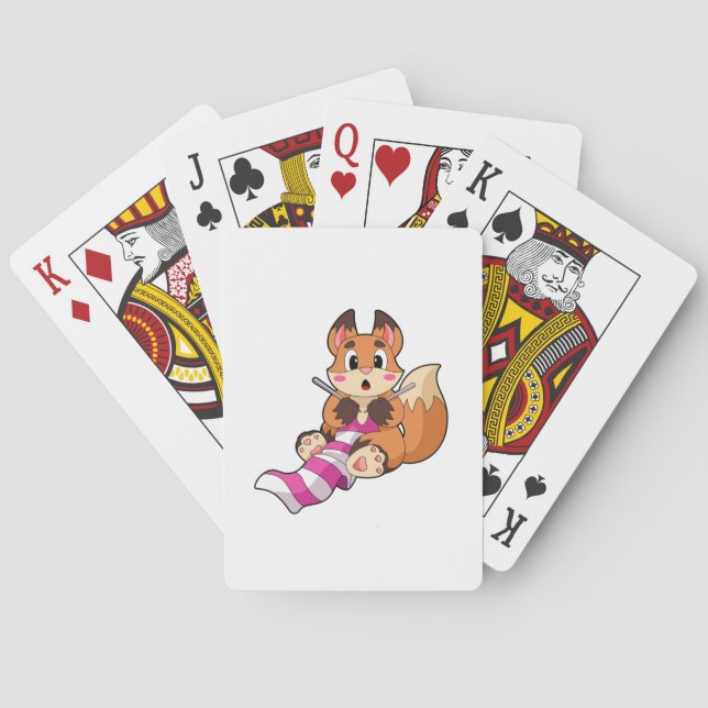 Fox with Scarf Poker Cards (Back)