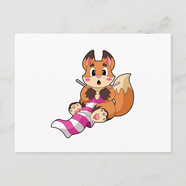 Fox with Scarf Postcard (Front)