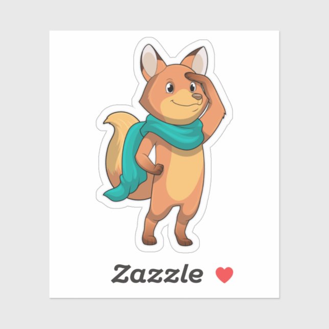 Fox with Scarf Sticker (Sheet)