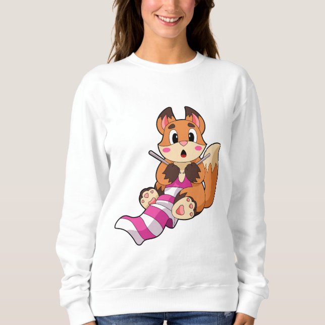 Fox with Scarf Sweatshirt (Front)