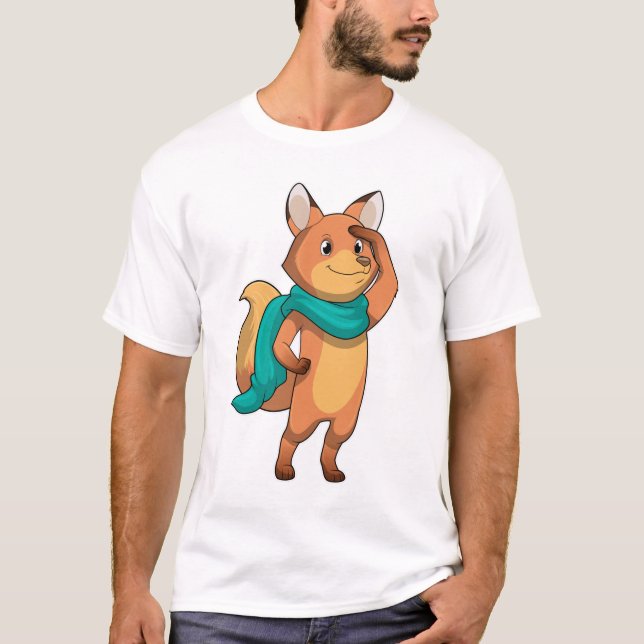 Fox with Scarf T-Shirt (Front)