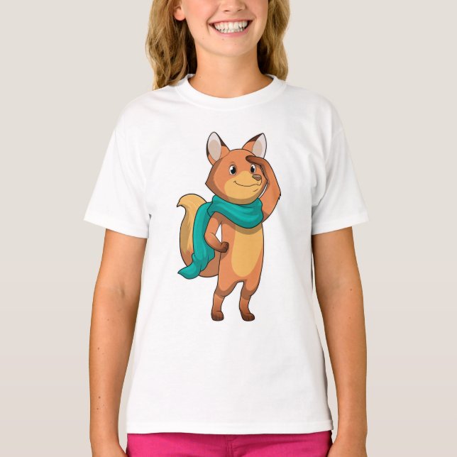 Fox with Scarf T-Shirt (Front)