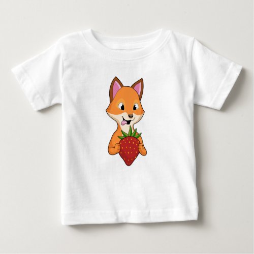 Fox with Strawberry Baby T_Shirt