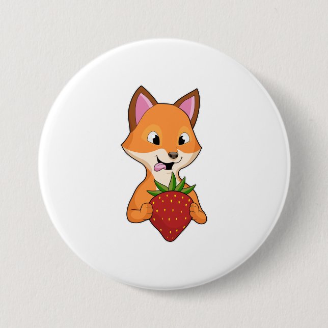 Fox with Strawberry Button (Front)