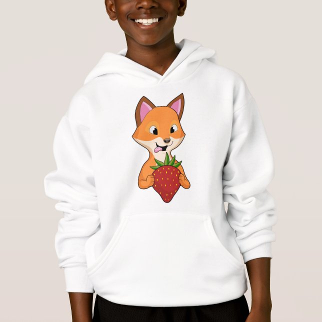 Fox with Strawberry Hoodie (Front)