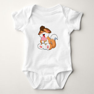 Fox with Strawberry Ice cream Baby Bodysuit