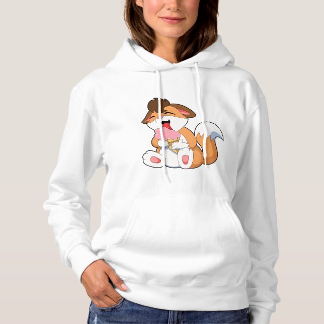 Fox with Strawberry Ice cream Hoodie (Front)