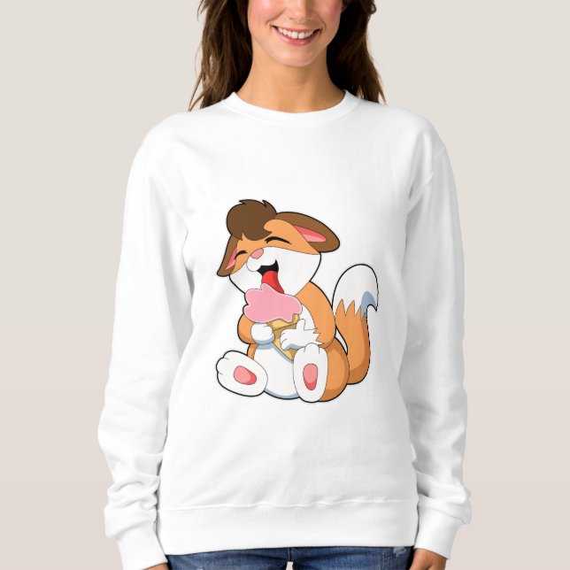 Fox with Strawberry Ice cream Sweatshirt (Front)